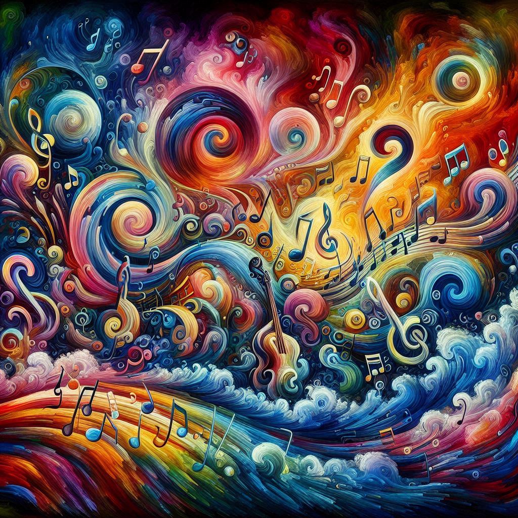 Artistic image colour of music