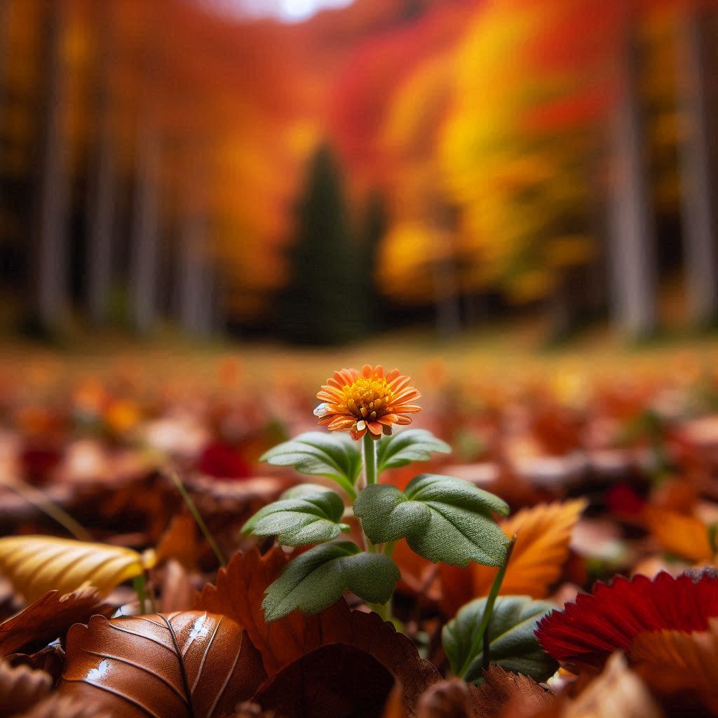 Little wild flower during autumn