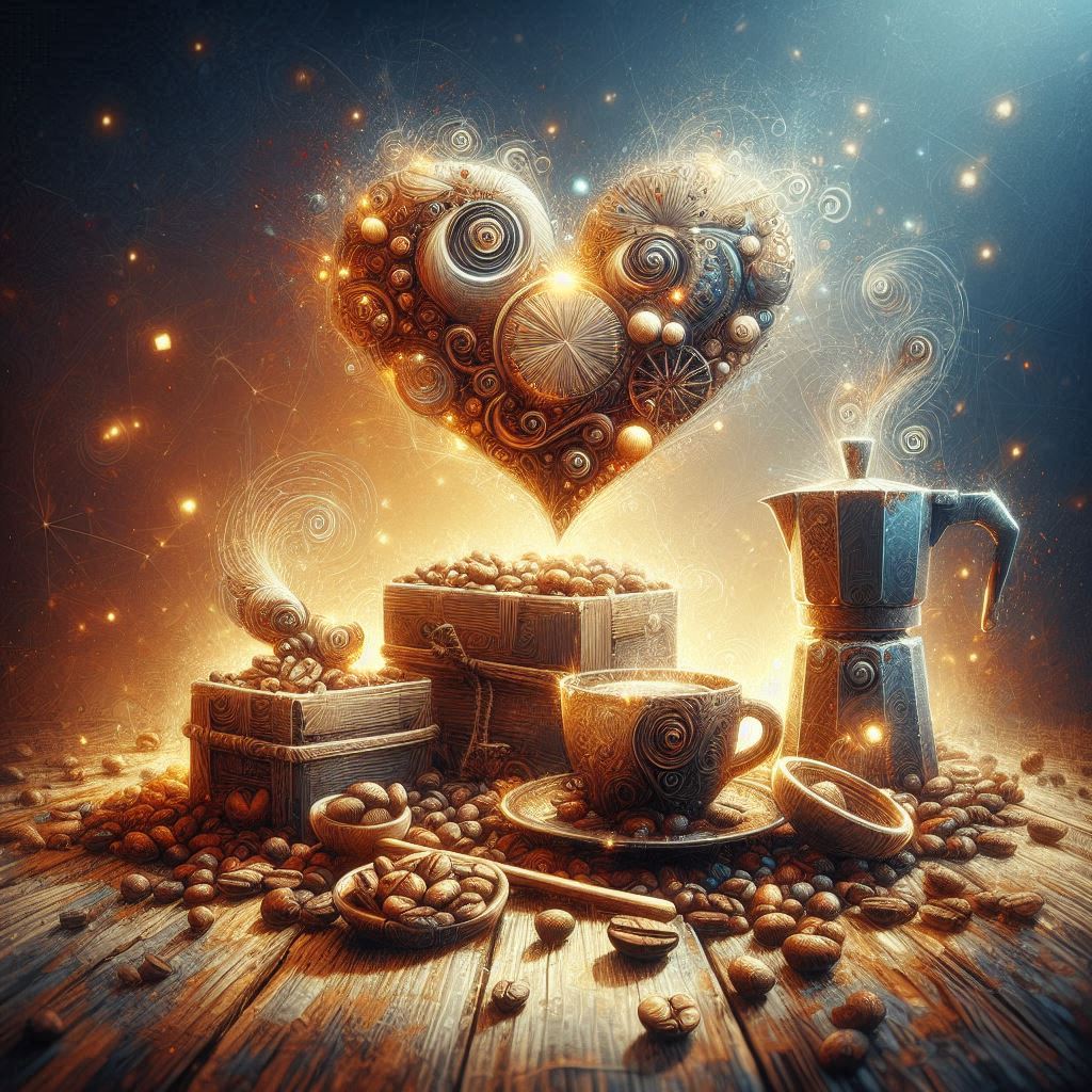 artistic image of coffee symbolizing Love and Friendship