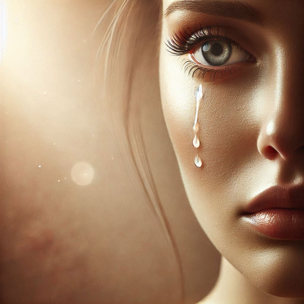 womans face in tears